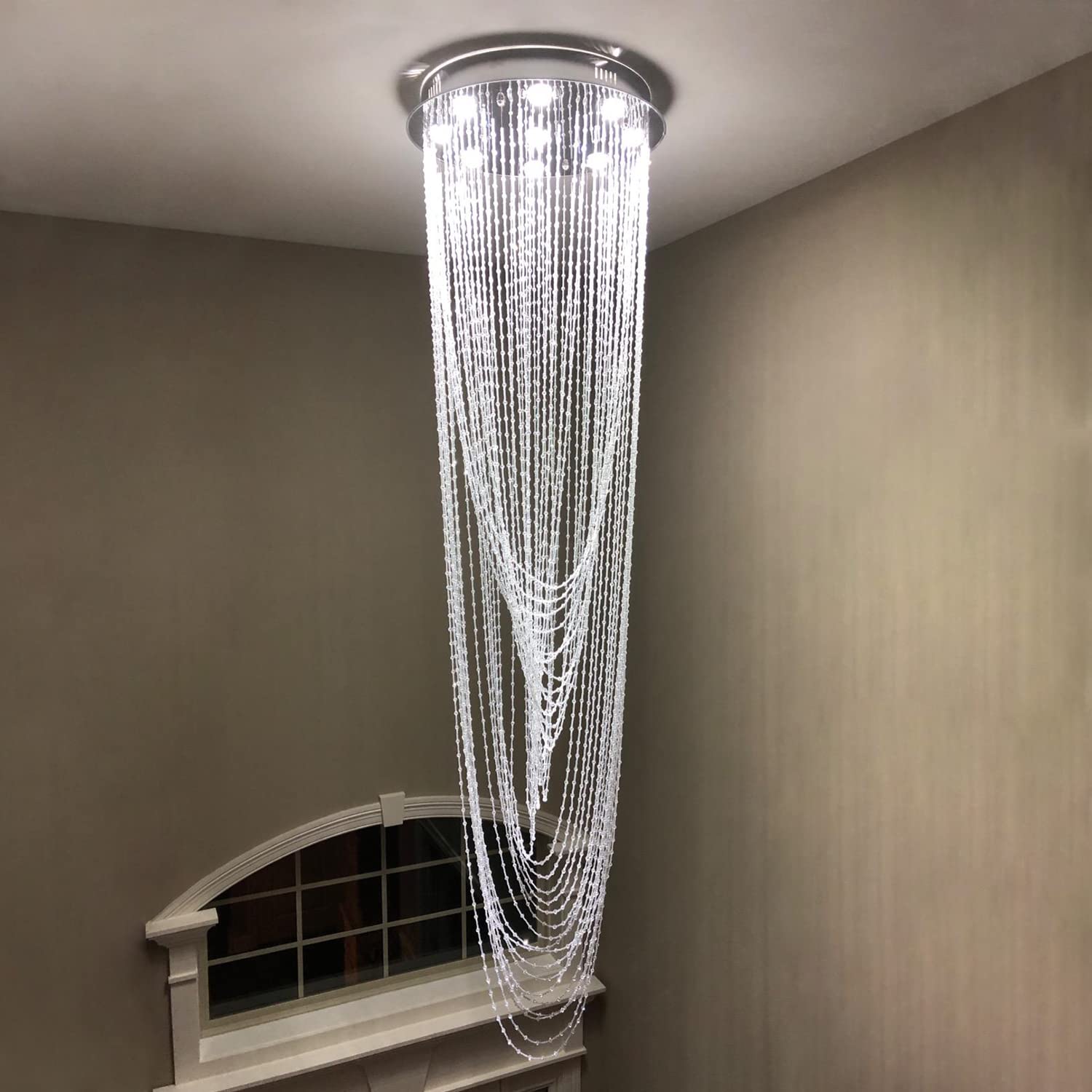 Buy 7PM Foyer Chandeliers Crystal High Ceiling, Modern Crystal