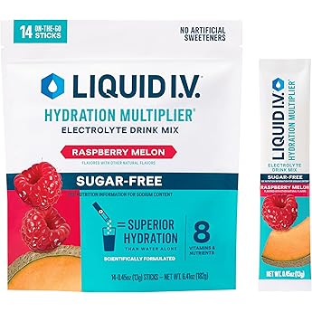 Liquid I.V.® Hydration Multiplier Sugar-Free Variety Pack - Raspberry Melon, Lemon Lime, White Peach, Green Grape | Electrolyte Powder Drink Mix | 1 Pack (16 Servings)