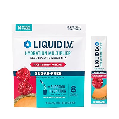 Liquid I.V.® Hydration Multiplier Sugar-Free - Raspberry Lemonade | Electrolyte Powder Drink Mix | 1 Pack (14 Servings)