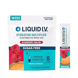 Liquid I.V. Hydration Multiplier Sugar-Free - Raspberry Melon | Electrolyte Powder Drink Mix | 1 Pack (14 Servings)
