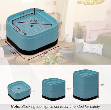 12 Pack Furniture Risers, Adjustable Bed Risers Heavy Duty Stackable Bed Raisers for Table Desk Couch Chair Sofa Cabinet Bed Legs Lift Height 1
