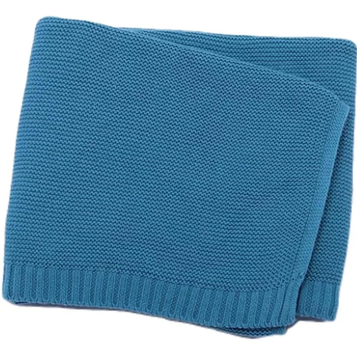 Herstl Men's Blue Personalized Knitted Baby Blanket - Custom Embroidered Name For Nursery, Stroller For Newborn Boy Or Girl (Deep )