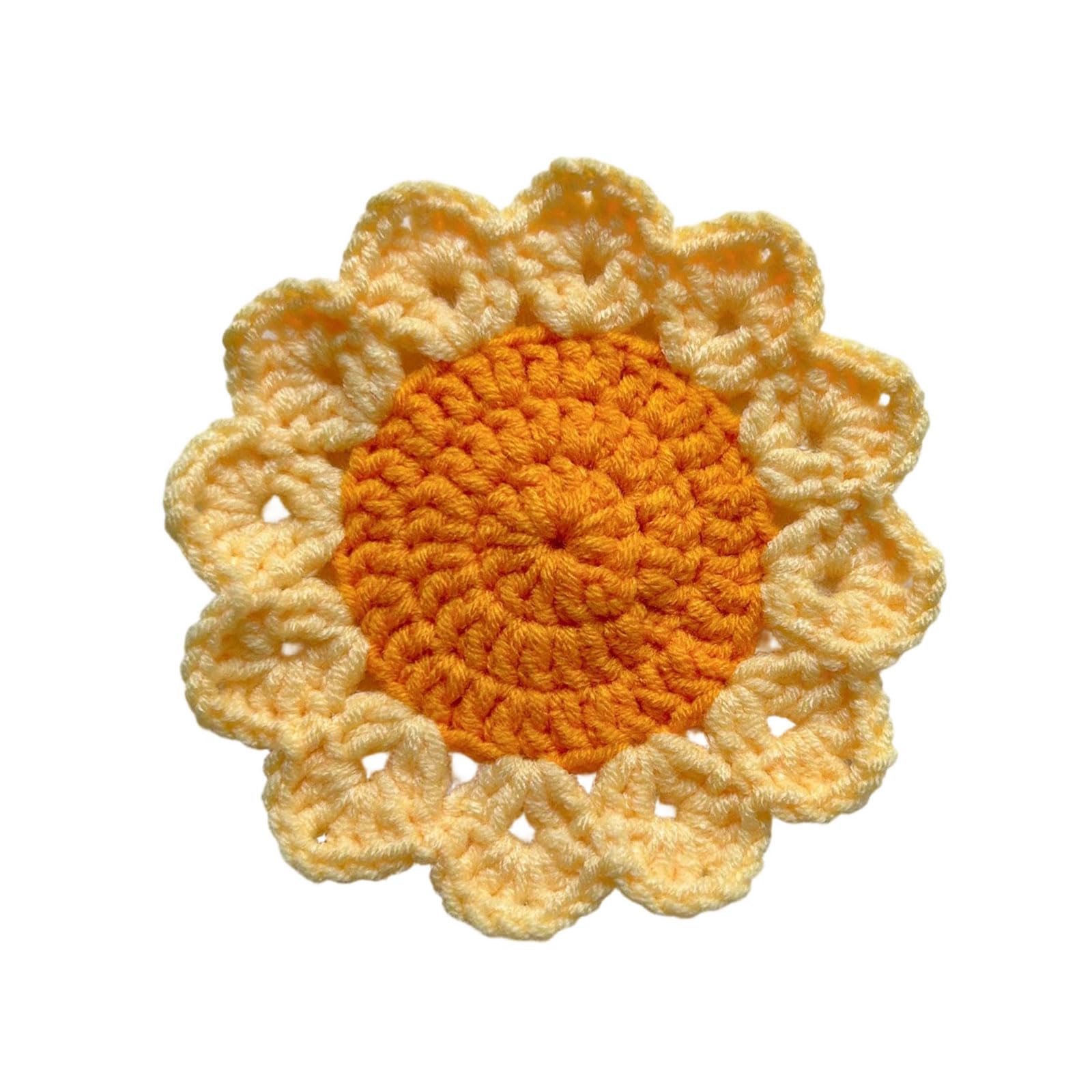 Hand Crocheted Coasters Set Multipurpose Mats for Cups and Mugs with Delicate Pattern and Excellent Heat Resistance Home Decor Coasters