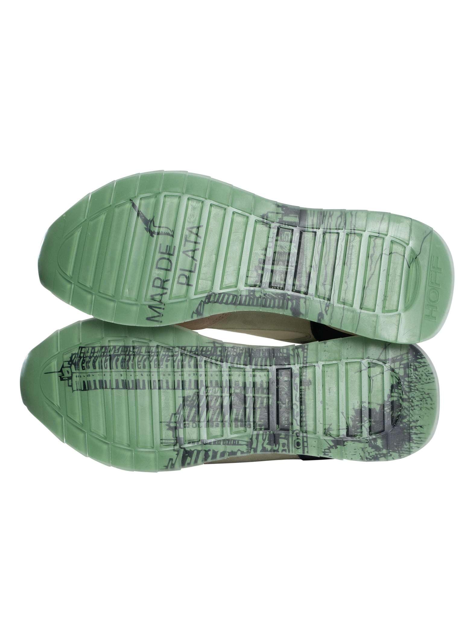 HOFF Zapatillas de ante Mar De Plata para hombre, gris/blanco/verde