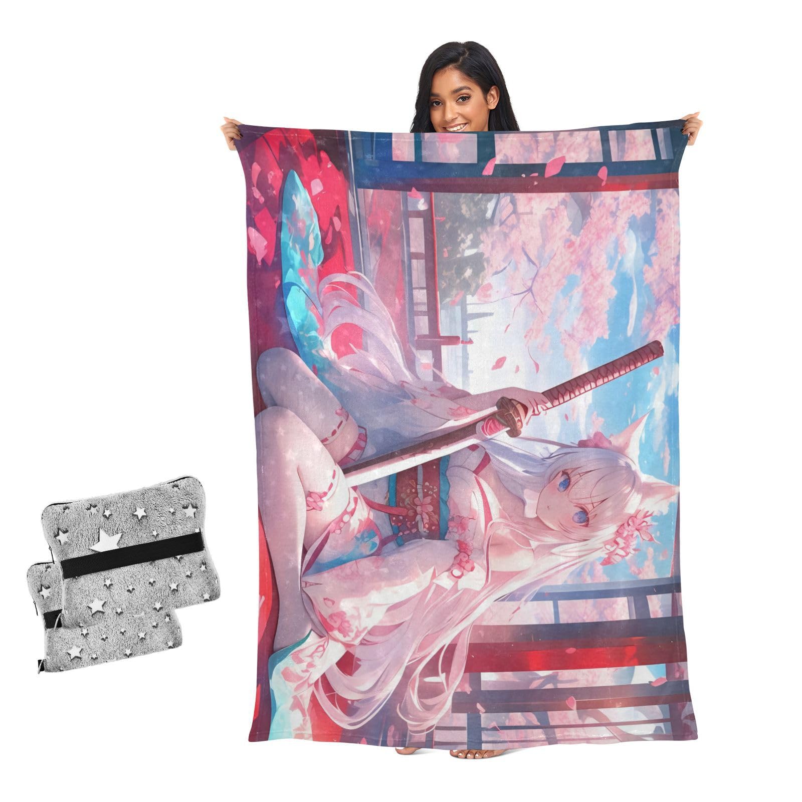 Manta para sofá de sala de estar diseño anime japonés para mujer y hombre