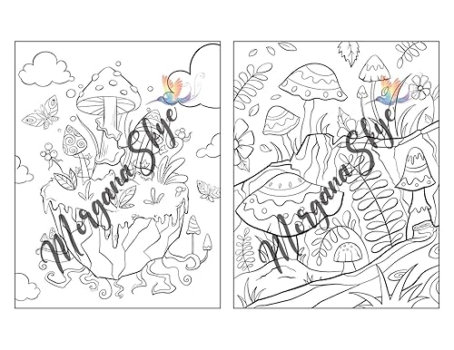 Miniatura 50 de 100 Nature Scenes A Whimsical Coloring Book Featuring 100 Fun and Relaxing Nature Inspired Designs with Cute Animals, Beautiful Flowers, Lovely