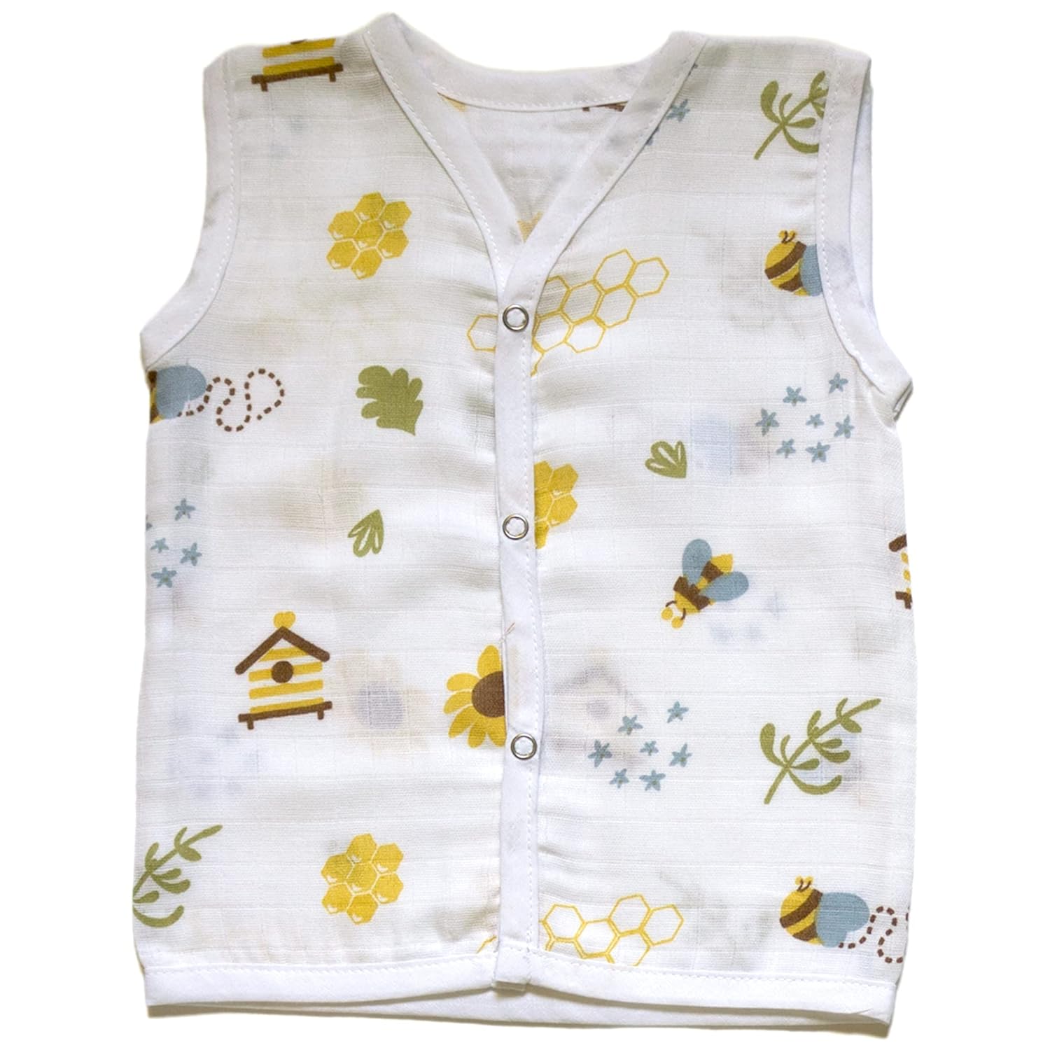 PROFAB Newborn Baby's Super Soft Cotton Printed Muslin Jhabla for Baby, Anti-Microbial for Boys and Girls, 3-6 Months (Pack of 4, Beehive, Tent, Crane & Rainbow) offers donot miss