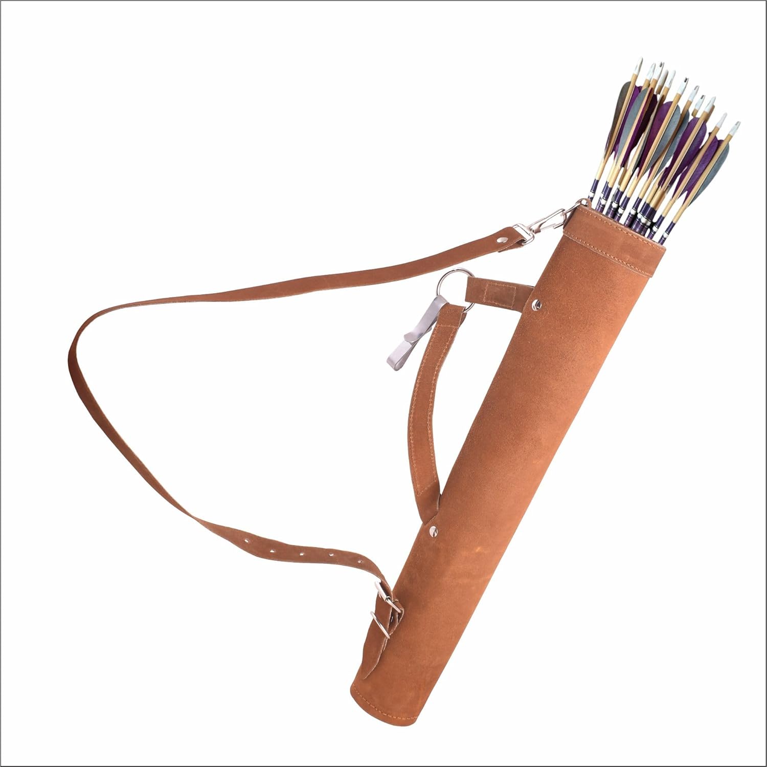 Suede Leather Archery Quiver for Arrows Back/Side Arrow