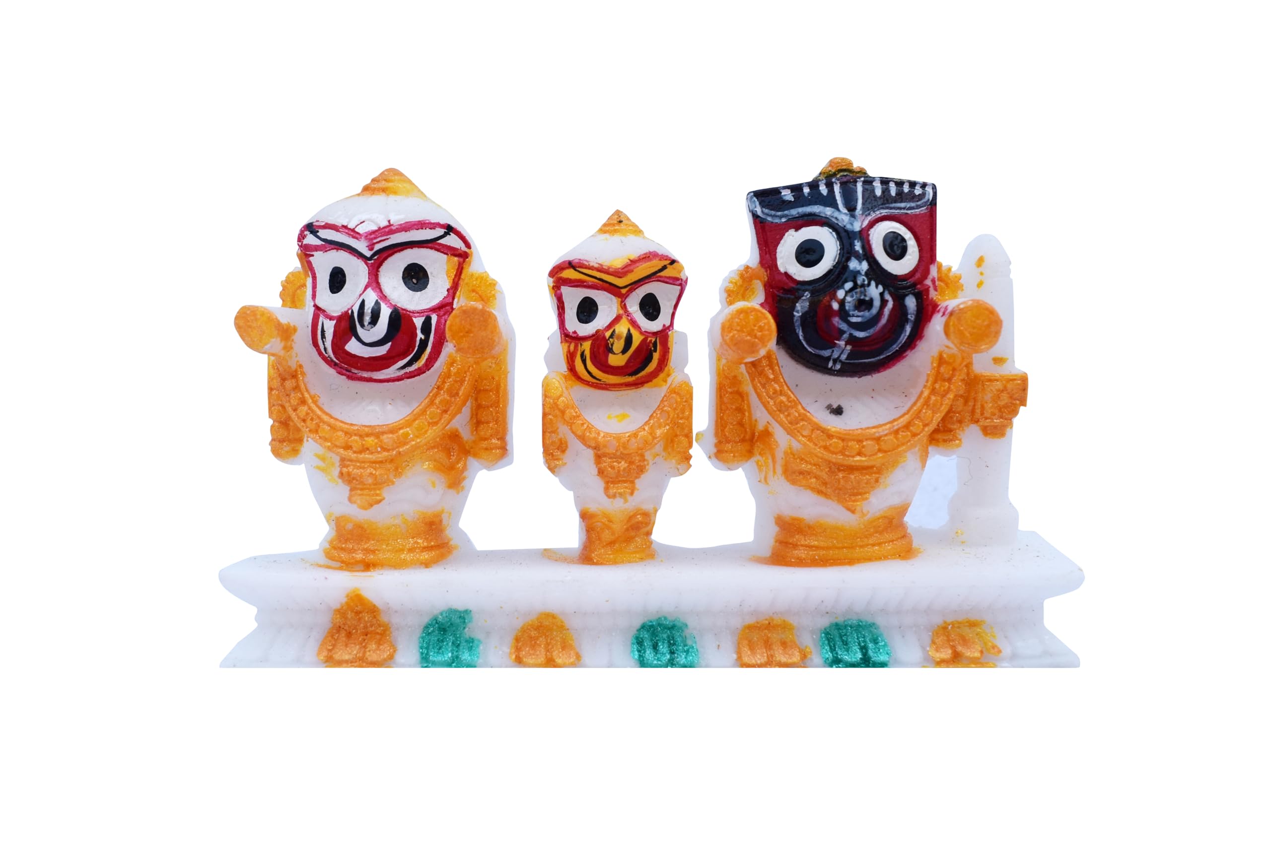 Jagannath Idol for Home, Marble Jagannath Idol for Car Dashboard, Iskcon Jagannath Statue with 3.8 X 2.3 Inches