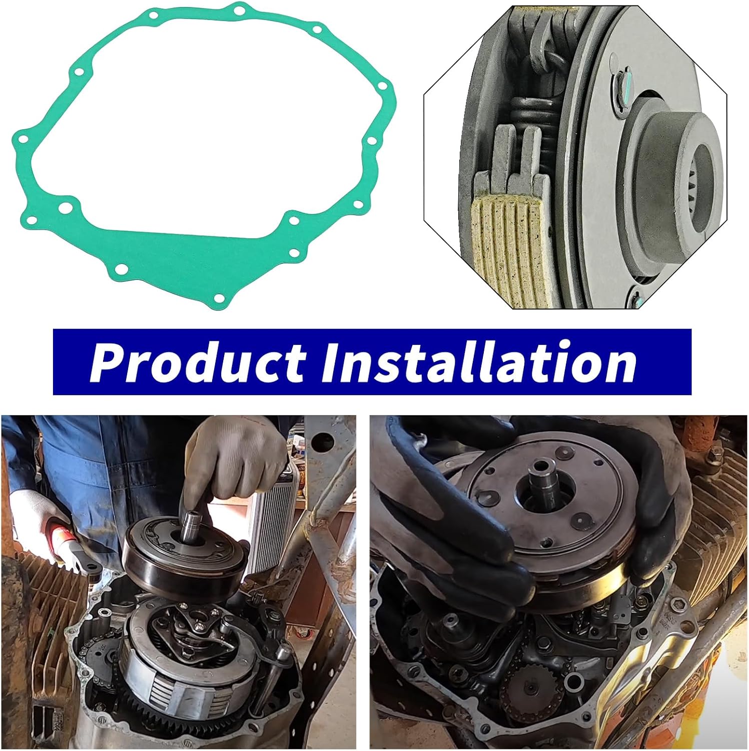 Centrifugal Carrier Wet Clutch Kit & Cover Gasket for Honda ATV Sportrax 250 TRX250EX Recon 250 TRX250TE TRX250TM TRX250X TRX 250EX 2x4 OEM# 22400-HM8-A41 11394-HM8-000