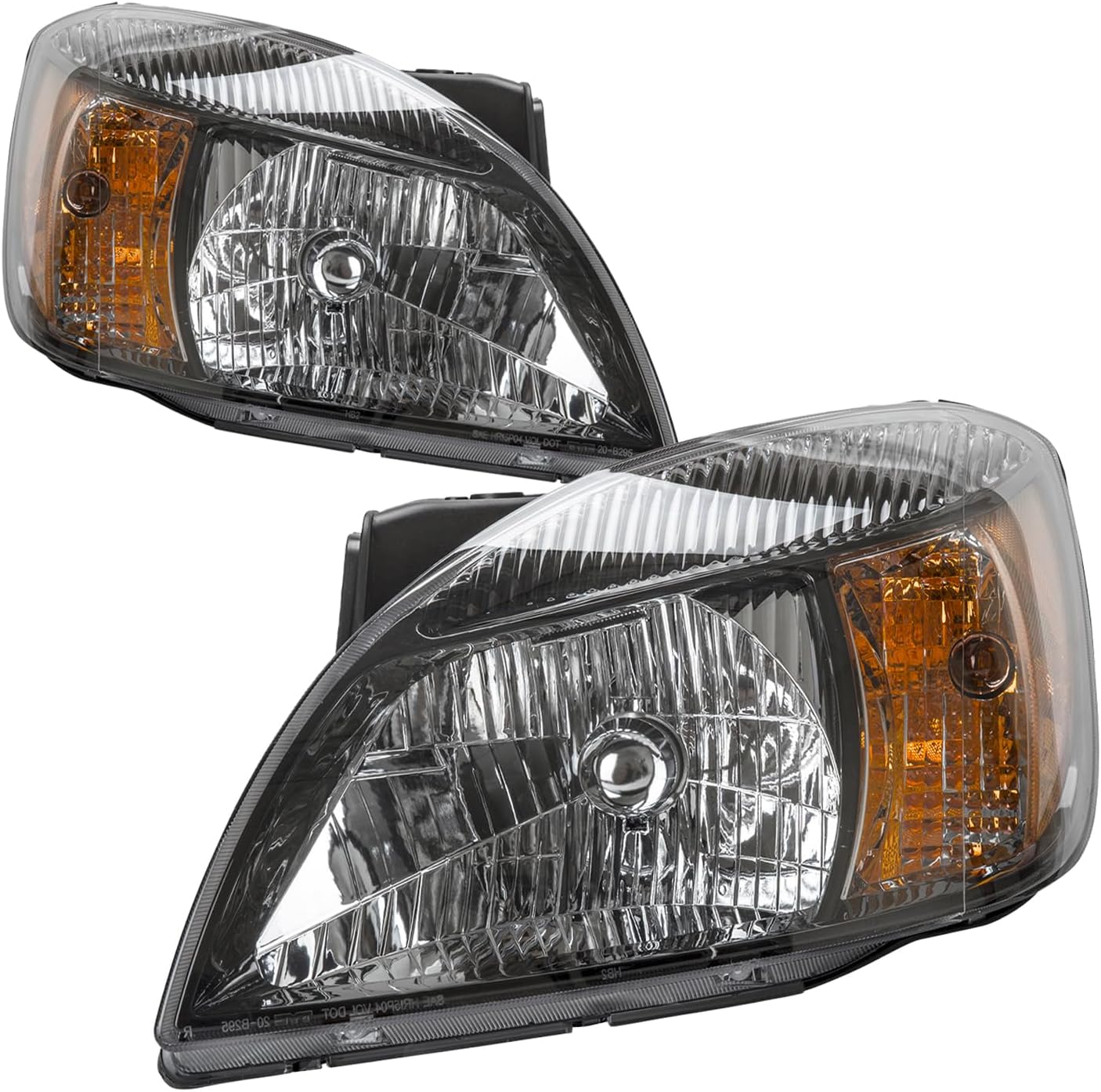 HEADLIGHTSDEPOT Halogen Headlight Set CAPA Certified Compatible With Kia Rio and Rio5 2010-2011