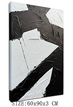 Amazon.co.jp: zoinart 手描き 白黒キャンバスウォールアート