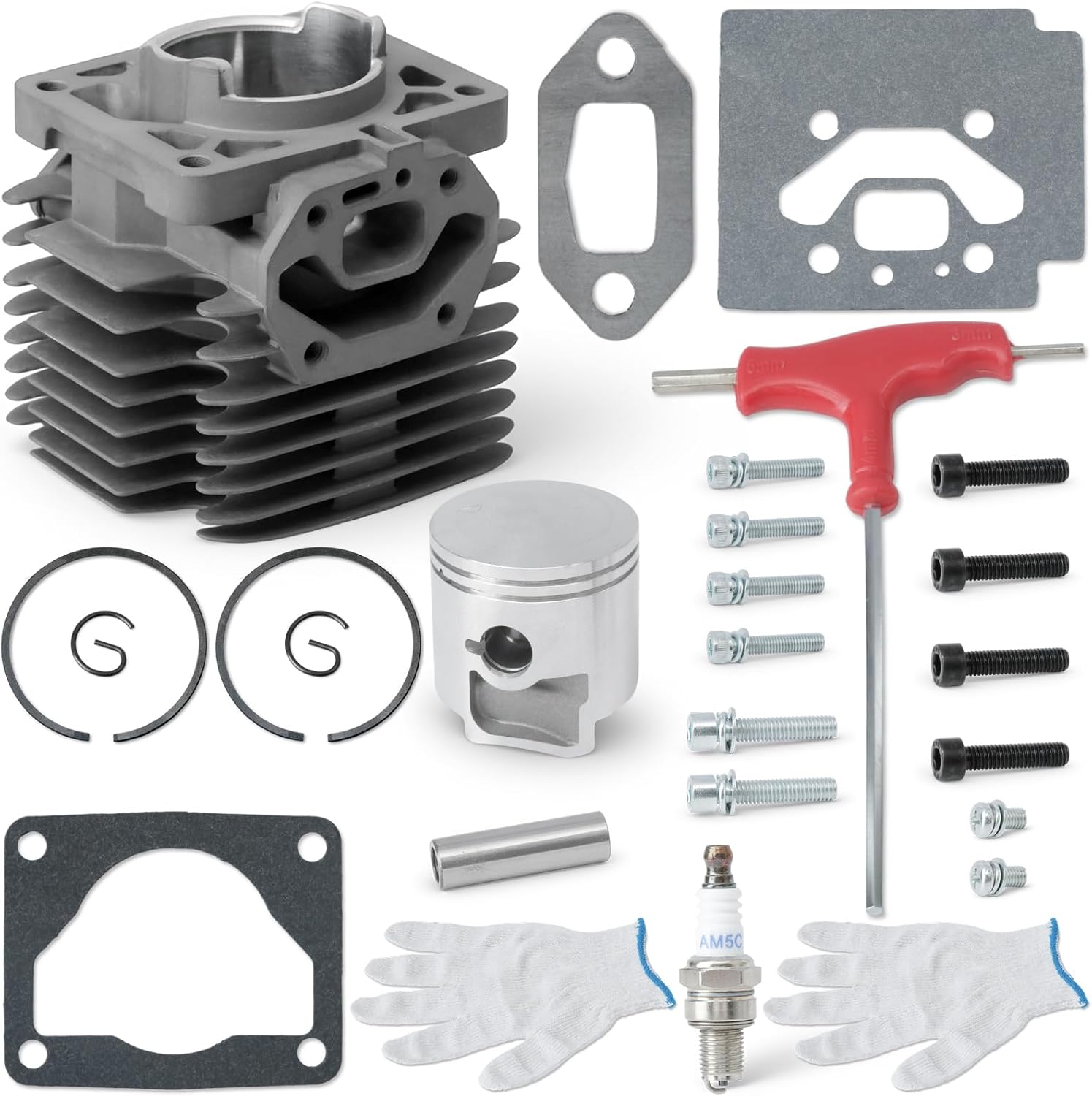 502848701 Cylinder Piston Kit Compatible with Husqvarna 150BF 150BT 350BF 350BT for Jonsered BB2250 Backpack Leaf Blower