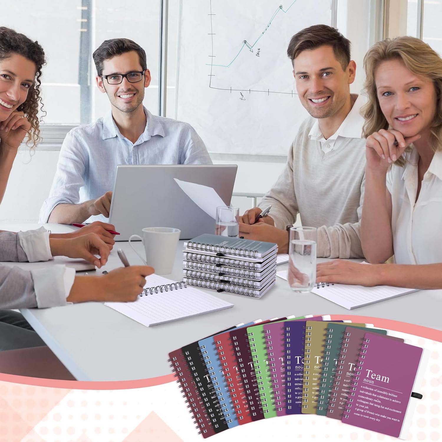 Fullhawl 24 Pcs Team Appreciation Gift Bulk for Employee A6 Spiral Notebook Motivational Journal Notepad Thank You Gift for Nurse Teacher Coworker Employee, 100 Page/50 Sheet(Delicate Color)