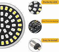Vista 4 de PBYMT 1157 Luz LED de señal de giro frontal de 2 pulgadas, kit de cubierta de lente ahumada de bala compatible con Harley Davidson Dyna Softail