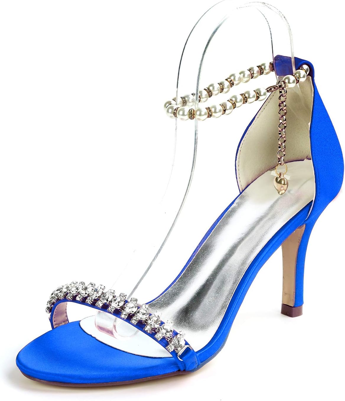 Women's ankle strap low mid heel sandals women's diamond wedding bridal  party prom shoes office formal shoes : Amazon.de: Fashion