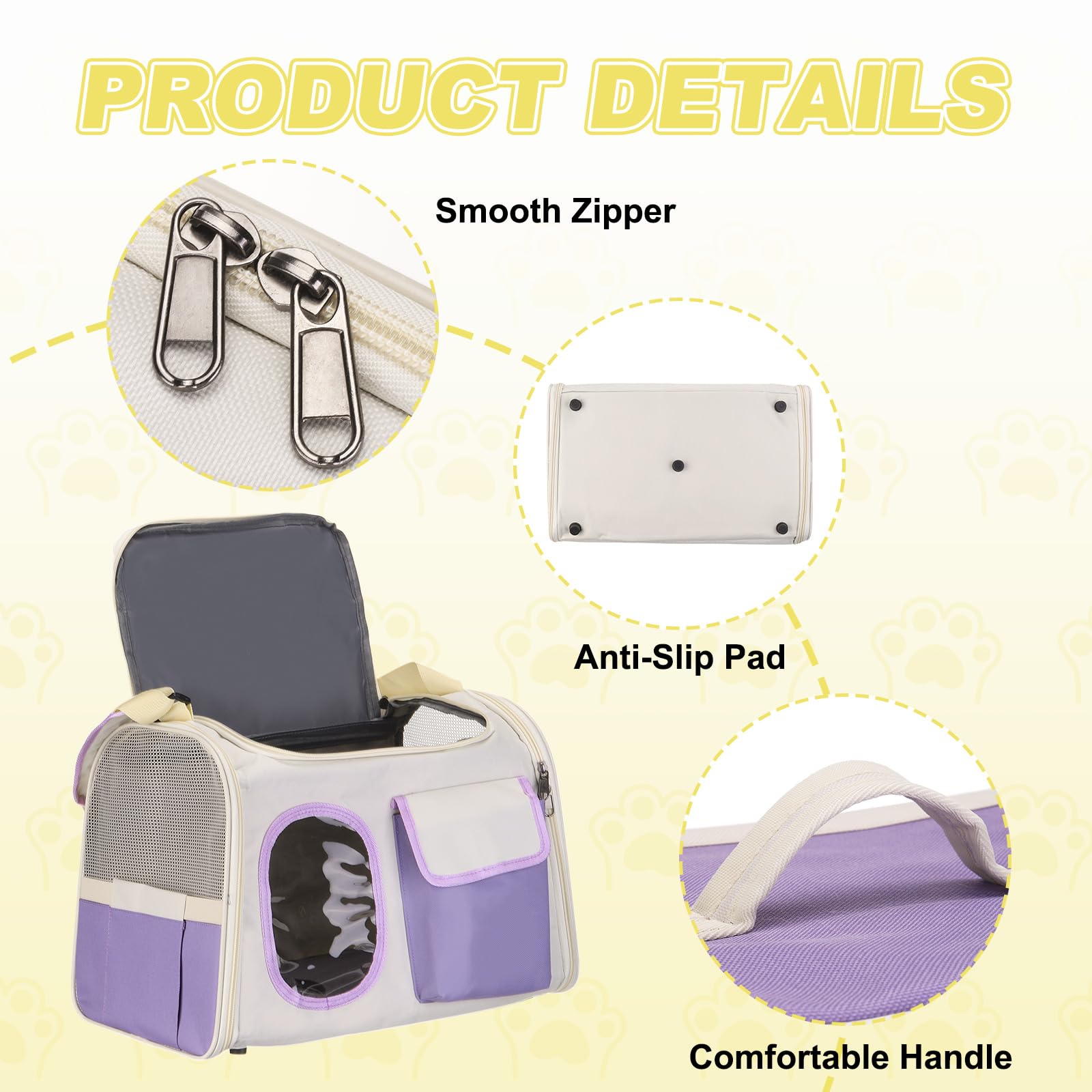 QUARKZMAN Transportador para Gatos para Mascotas Correa De Hombro Ajustable Bolsa De Transporte para Perros Y Gatos Transpirable Bolsa De Viaje para Mascotas (Púrpura)
