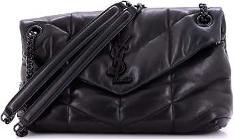 Saint Laurent, Pre-Loved Loulou Puffer Shoulder Bag Quilted Leather Small, Black