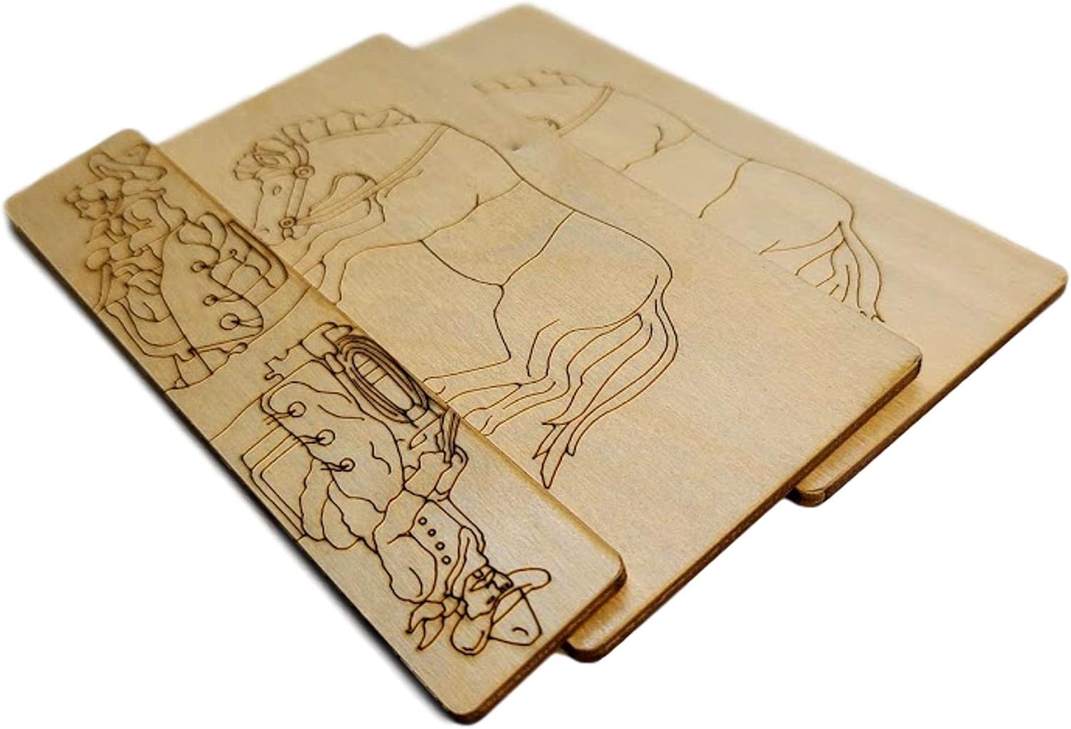 Creative Crafthouse Saddle the Horses, Sam Loyd Wooden Puzzle, USA