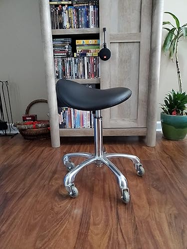 Miniatura 7 de Taburete profesional con ruedas, ergonómico, giratorio, altura ajustable, para clínica, dentista, salón de belleza, tatuaje, oficina en casa (verde)