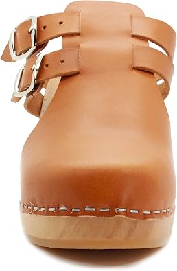 KLAGN Swedish Wooden Mid-Heel Clogs