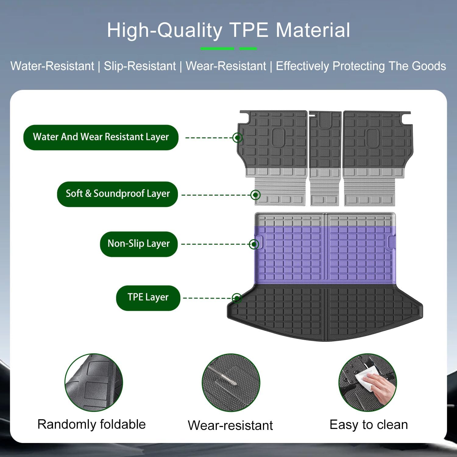 Cargo Liner Compatible with 2017-2022 Mazda CX-5 Trunk Mat TPE Back Seat Protector Replacement for 2017-2022 Mazda CX-5 Accessories (Compatible with 17-22 CX5, Cargo Mat+Backrest Mat) - Image 5