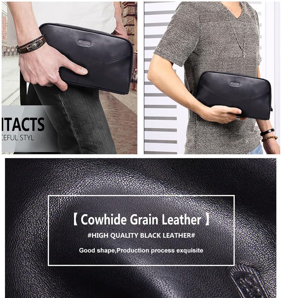 Contacts Mens Leather Toiletry Bag Travel Shaving Dopp Kit for Men Bathroom Shower Bag Black for Grooming Mens Toiletries