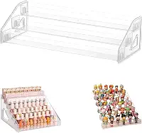 Organizador de Acrílico Transparente para Maquiagem, Batons, Esmaltes e Miniaturas, 31cm, Expositor 3 Níveis - Casa e Organização