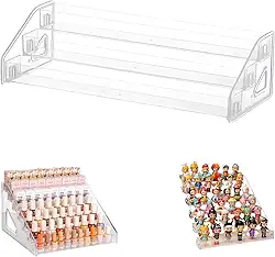 Organizador de Acrílico Transparente para Maquiagem, Batons, Esmaltes e Miniaturas, 31cm, Expositor 3 Níveis - Casa e Organização