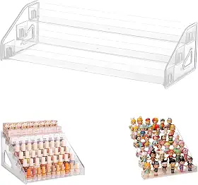 Organizador de Acrílico Transparente para Maquiagem, Batons, Esmaltes e Miniaturas, 31cm, Expositor 3 Níveis - Casa e Organização