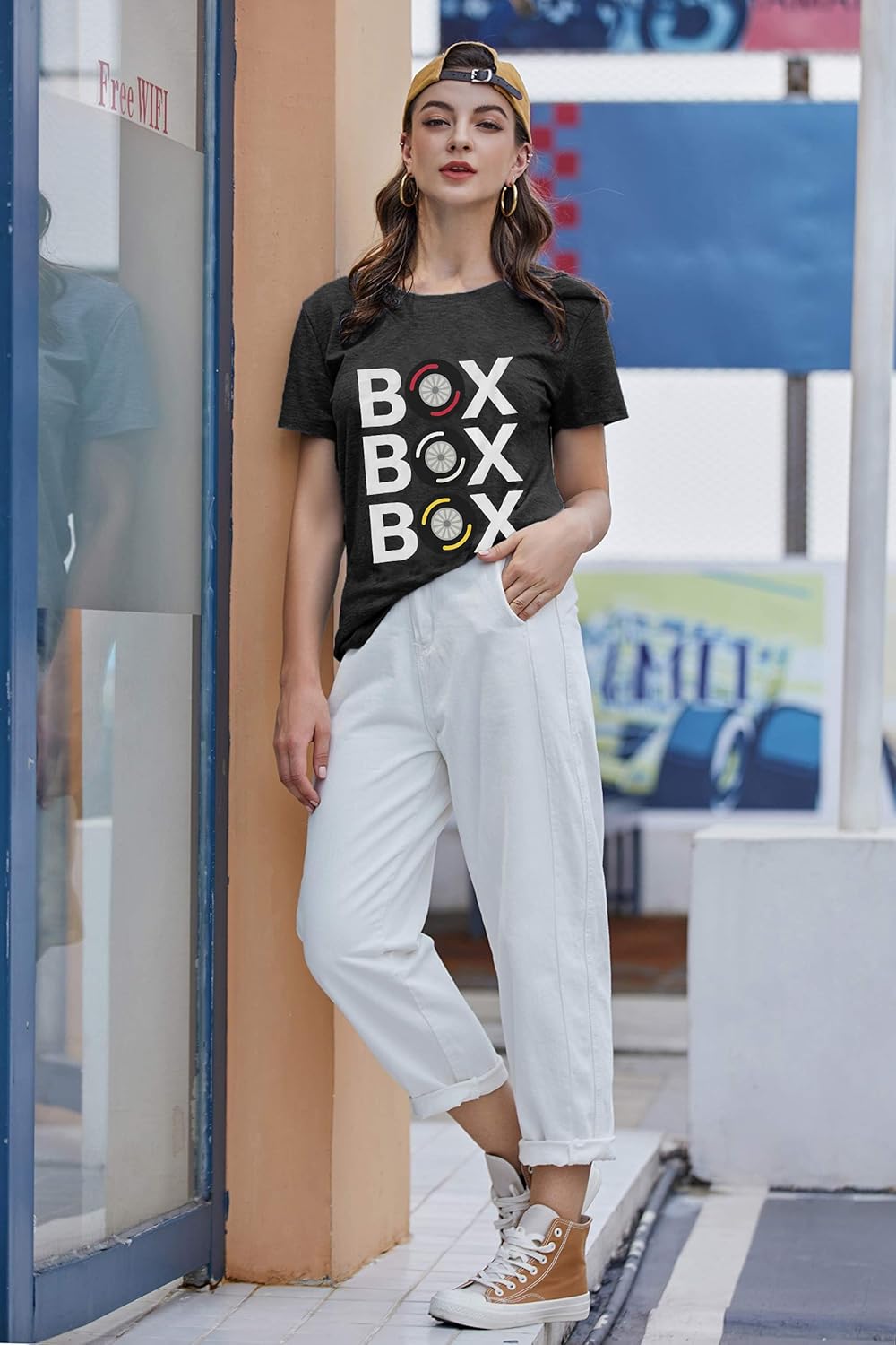 Race Day Shirt for Women Box Box Box Graphic T-Shirt Short Sleeve Car Racing Tee Tops - Image 5