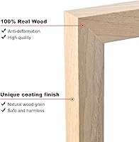 Vista 2 de KINLINK Marco de Fotos 11x14 Natural, Marco de Madera Maciza 11x14 con Plexiglás Acrílico para Fotos 5x7/8x10 Con Paspartú, Exhibición de Mesa