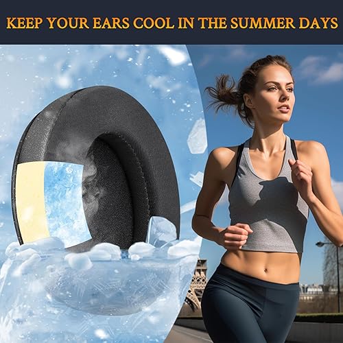 Vista 28 de SOULWIT Almohadillas de repuesto de gel refrescante para HyperX Cloud 1/2/3/Pro/Core, Cloud Alpha/Flight/Stinger Series, CloudX Stinger/Flight Negro