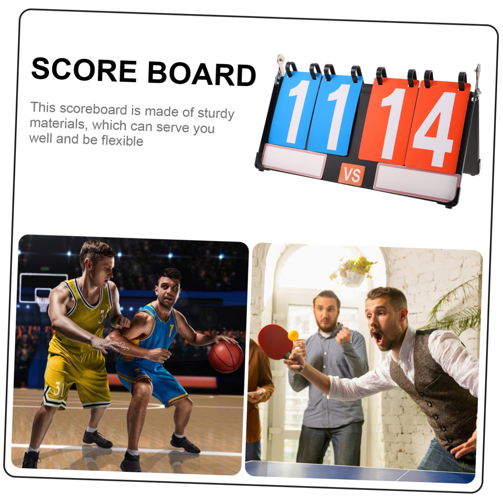 Toyvian Przenośny Flip Scoreboard Do Bilarda Koszykówki Tenisa Stołowego i Siatkówki i Trwały Licznik Punktów Stołowe Gry Sportowe