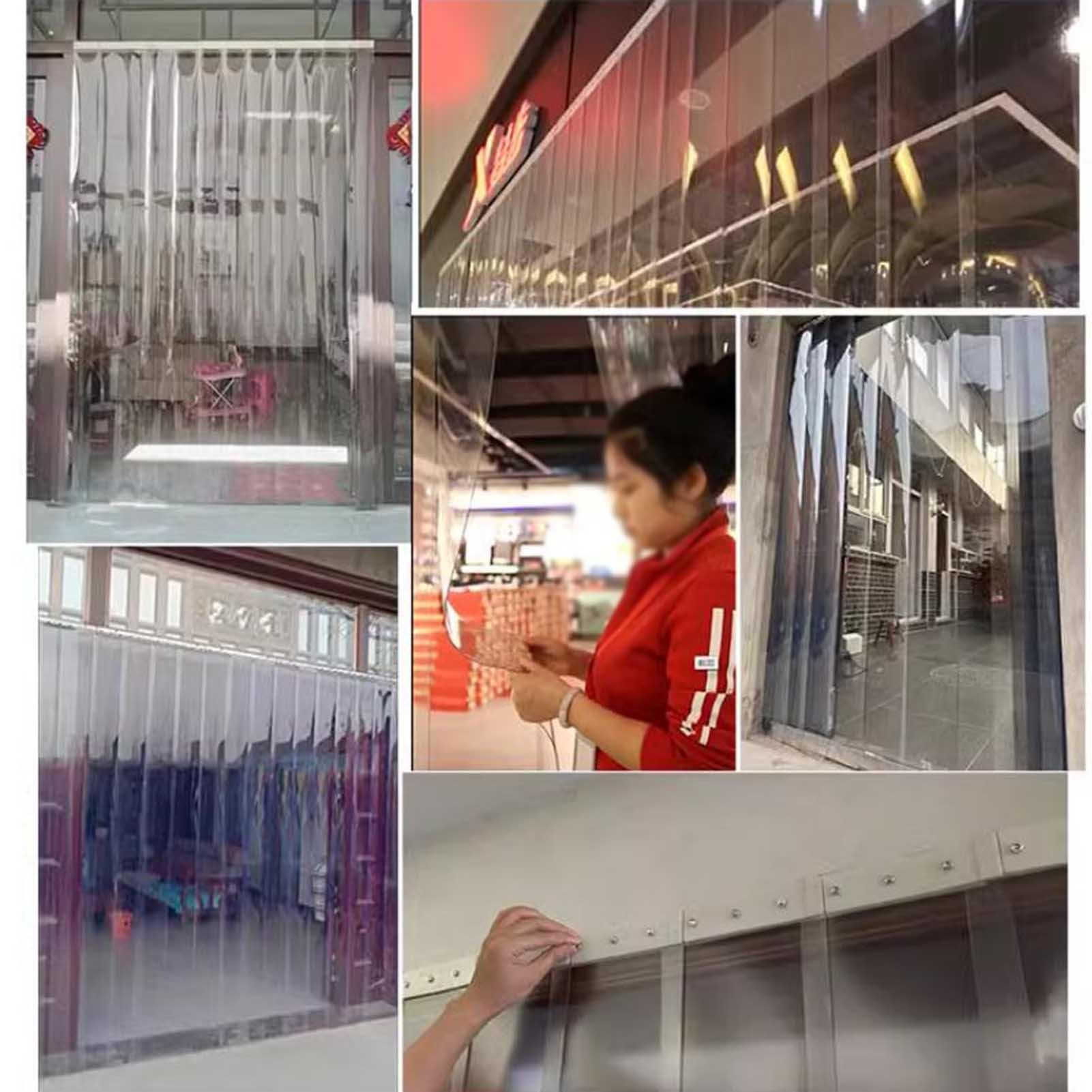 Persianas Verticales de PVC Transparente, Cortinas Impermeables, Tiras de plástico for Puertas de Patio, industriales y garajes.(135x200cm)
