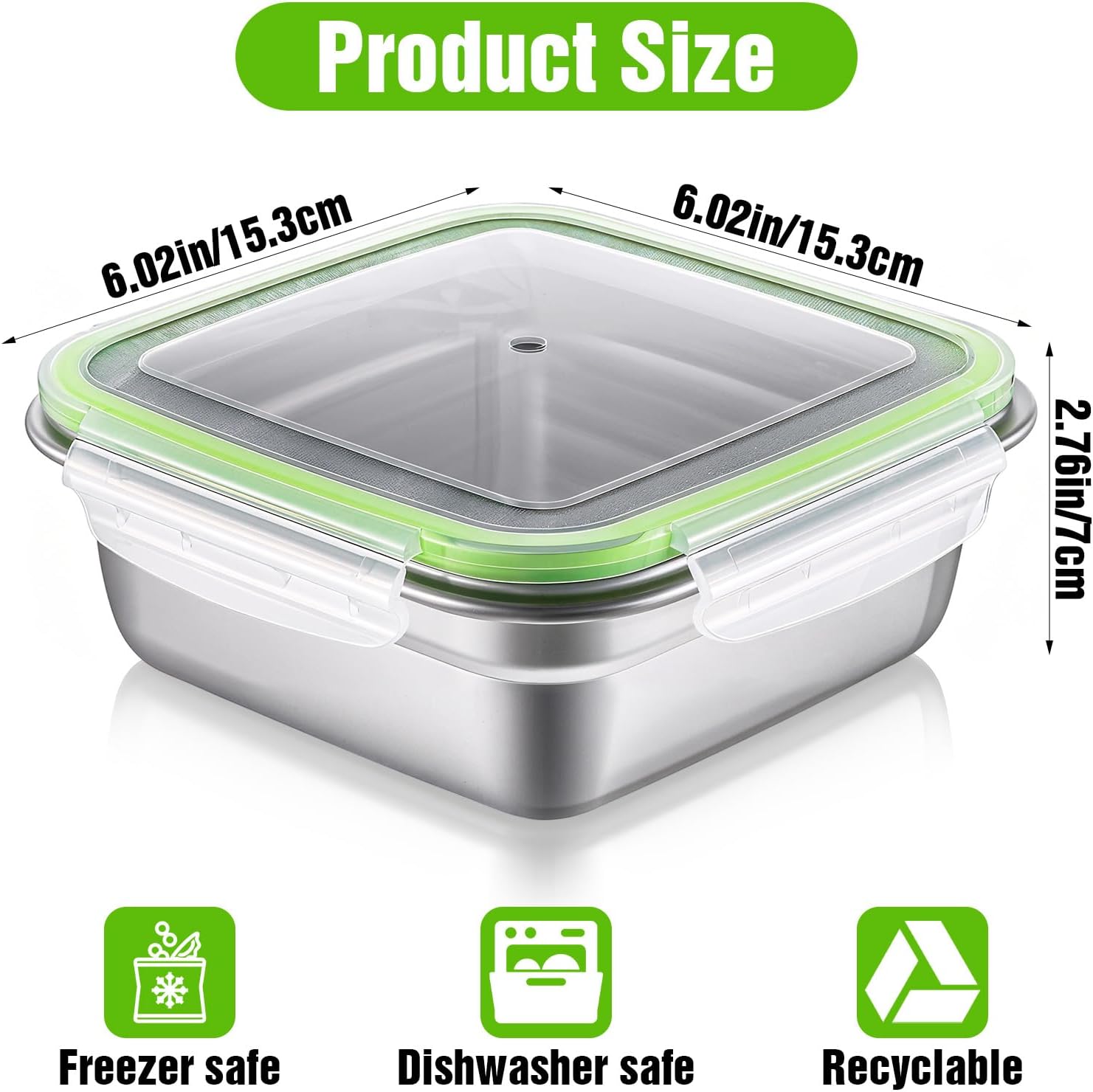 4 Pack Stainless Steel Sandwich Container with Lids 25. 4 Oz Metal Sandwich Container for Lunch Boxes with Airtight Silicone Seal for Snacks Fruit Home Office Outdoor Picnic - Image 2
