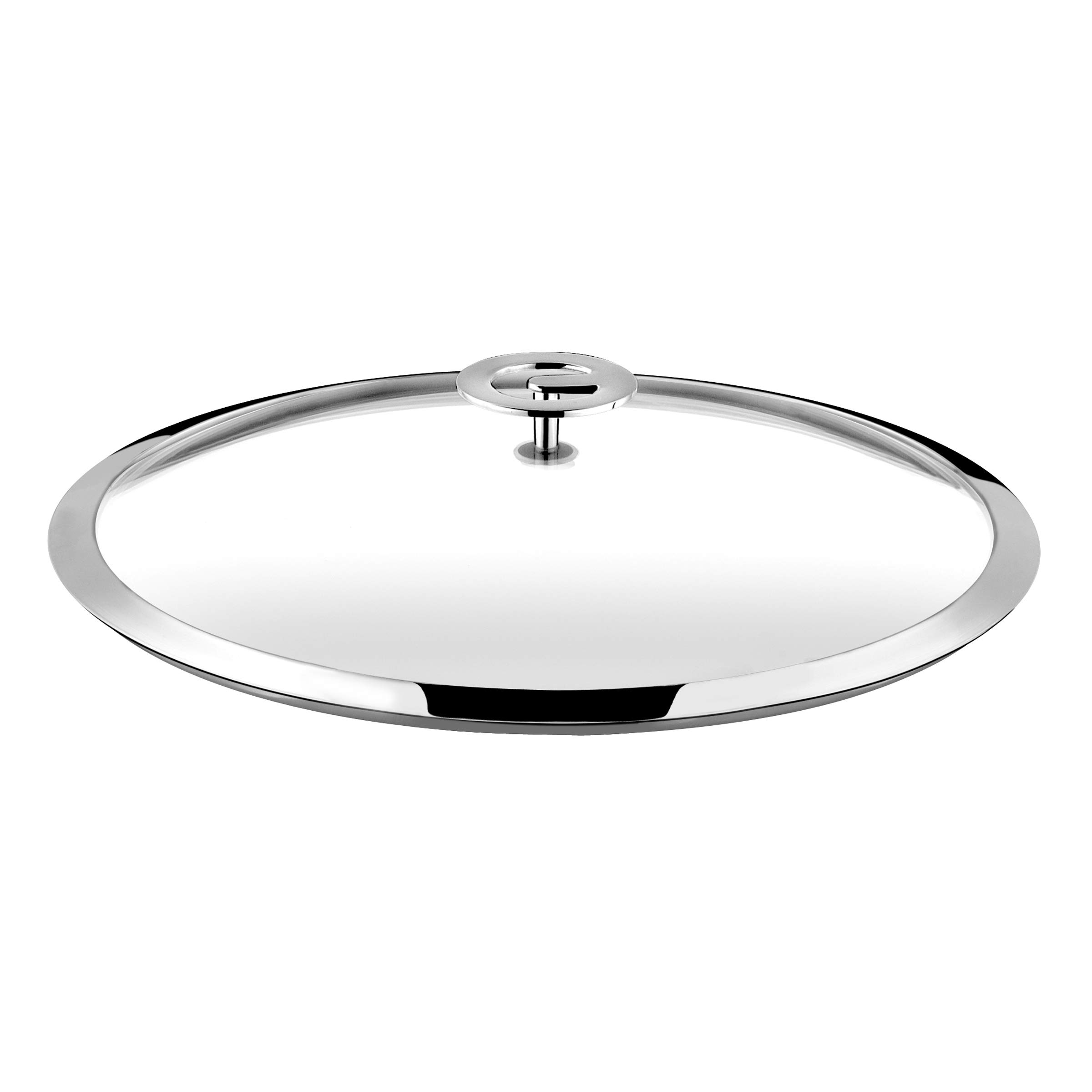 Cuisinox - Eclipse - Wok 28 cm tout inox - Fond encapsulé - Compatible tous feux dont induction - Acier Inoxydable 18/1 - Finition miroir - Poignée amovible effet bois