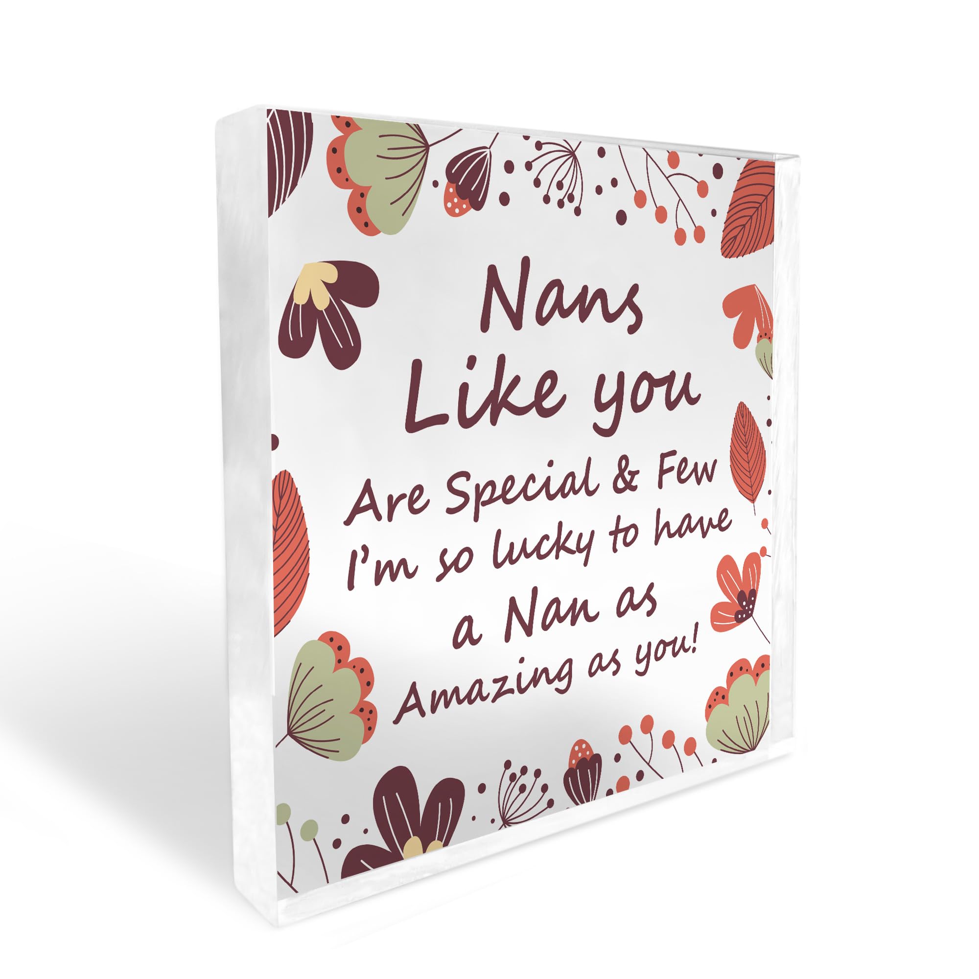 Red Ocean Nan Gifts From Granddaughter Grandson Acrylic Block Special Nan Gifts For Christmas Birthday Nan Gifts Keepsake