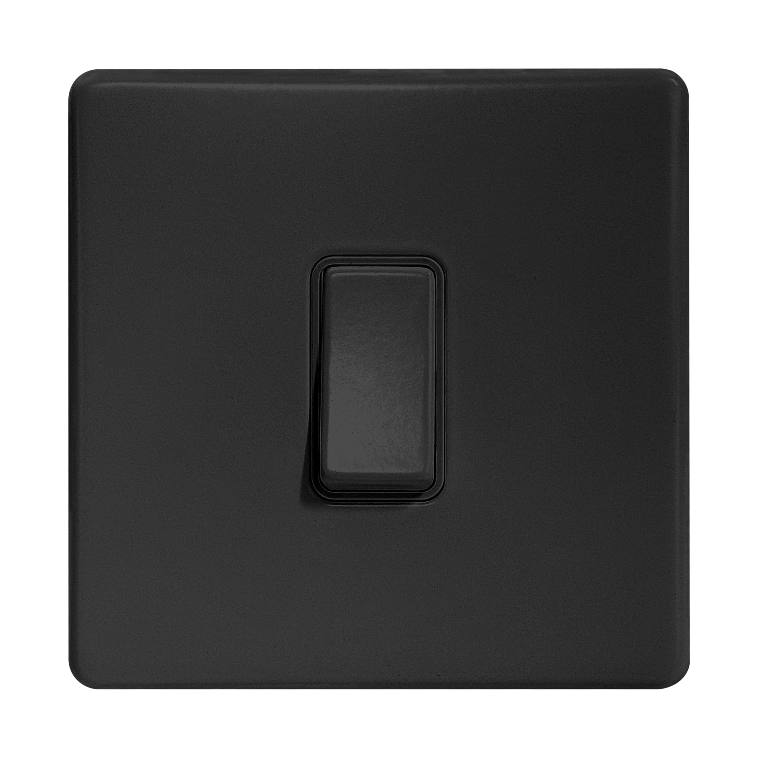EVOGES Terra Intermediate Light Switch – 1 Gang 2 Way 10AX Rated Decorative Metal Wall Switch, Designed for Multi-Location Lighting Control, LED Compatible (Matt Black)