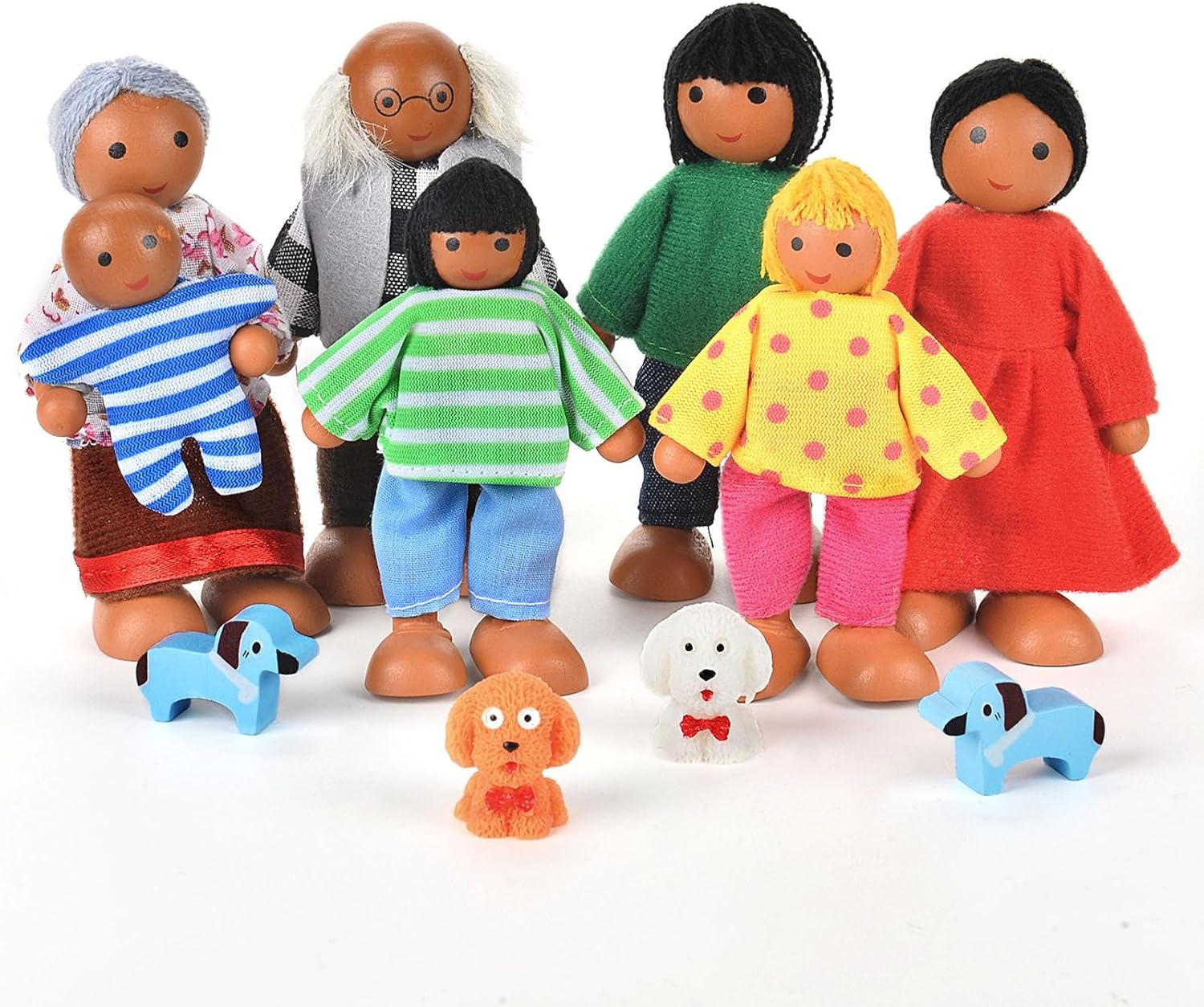 Muñecas de Madera para Niños - Set de 7 Personajes y Accesorios 1 Aolso Familia de Muñeca de Madera Conjunto de Muñecas para Niños, Personaje Casa de Muñecas, Conjuntos de 7 Personas Casa de muñecas de Madera, Accesorios para Casa de muñecasm,Juguetes de Muñeca - ¿Vale la pena?