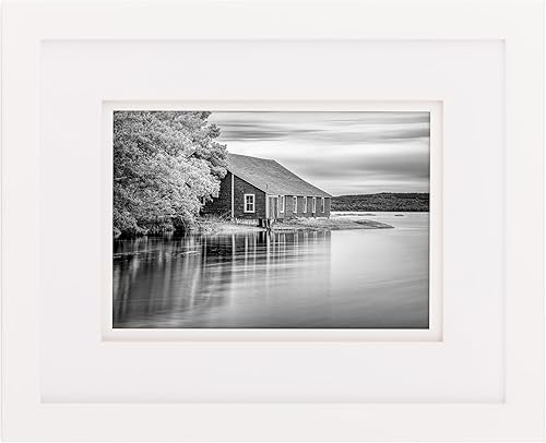 Miniatura 2 de Gallery Solutions - Marco de fotos con paspartú doble Airfloat, para pared, 8 x 10 pulgadas, blancoblanco
