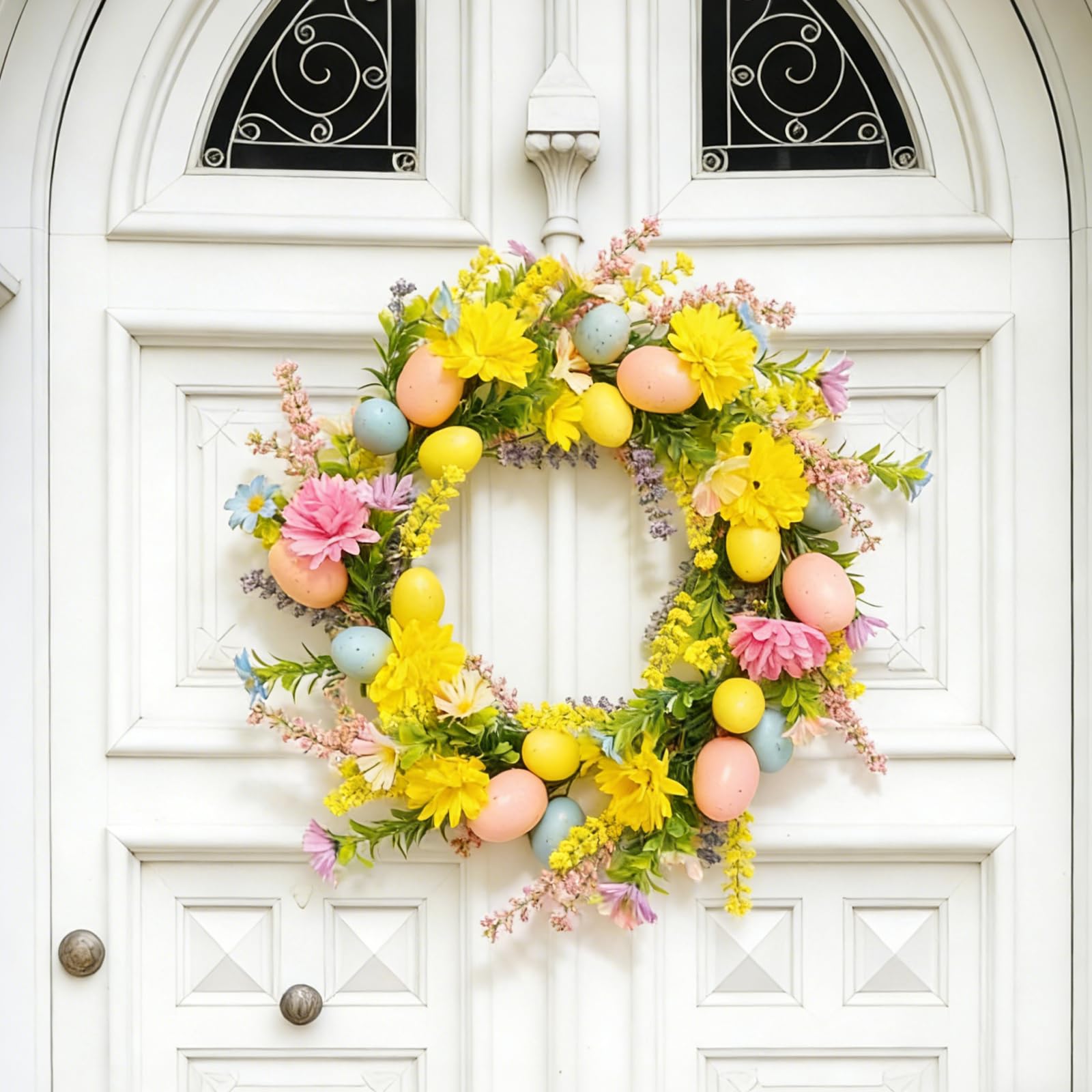 Couronne de Pâques artificielle 40 cm pour décoration sans entretien