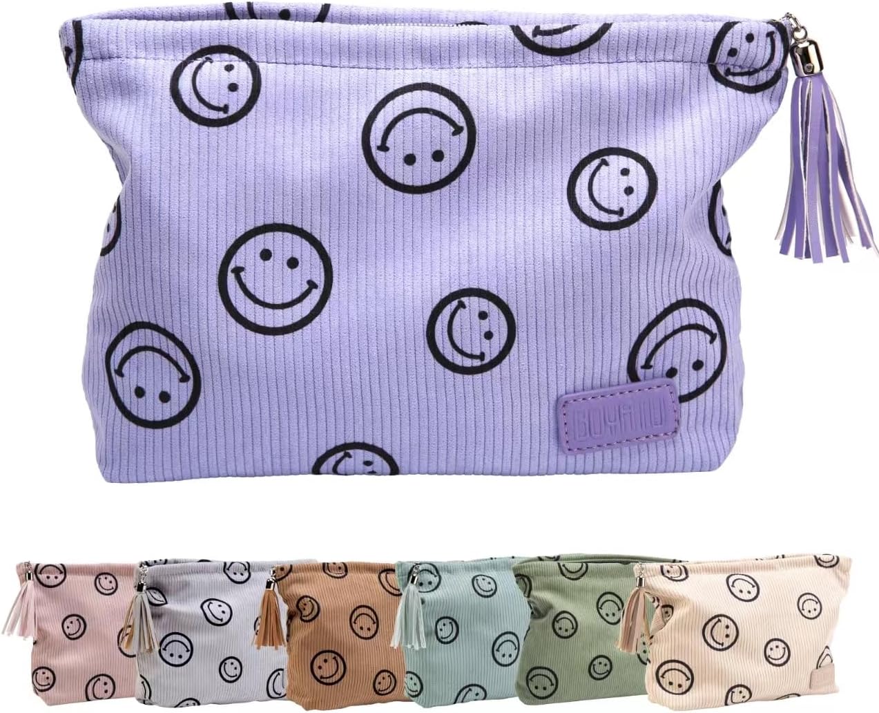 BOYATU Makeup Travel Bag Cosmetic Pouch Smiley Face