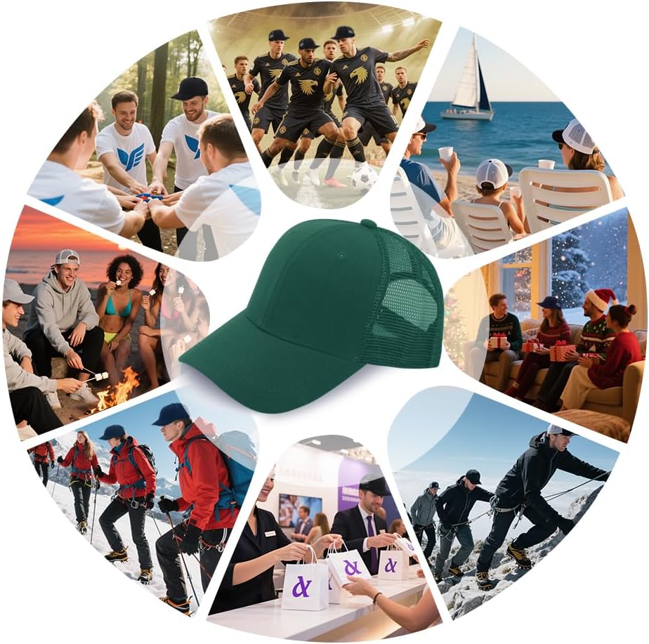 ZH 24 Pack Blank Mesh Trucker Hats, Bulk Baseball Caps Adjustable for Men and Women, Wholesale Plain Snapback Caps