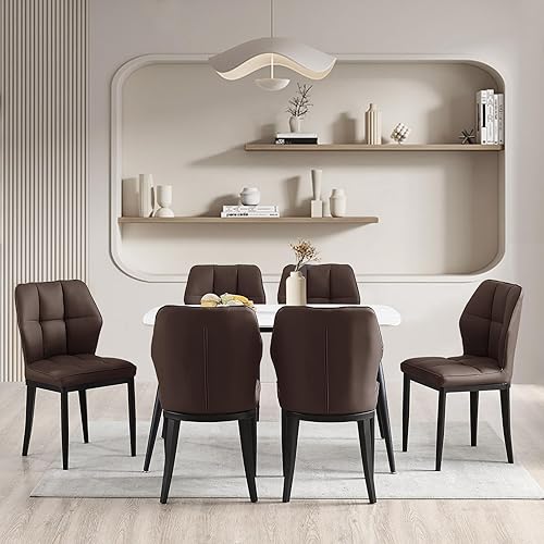 Miniatura 86 de Bekrvio Sillas de Comedor - Juego de 6 sillas de comedor modernas de mediados de siglo, sillas de comedor tapizadas sin brazos, sillas de comedor de