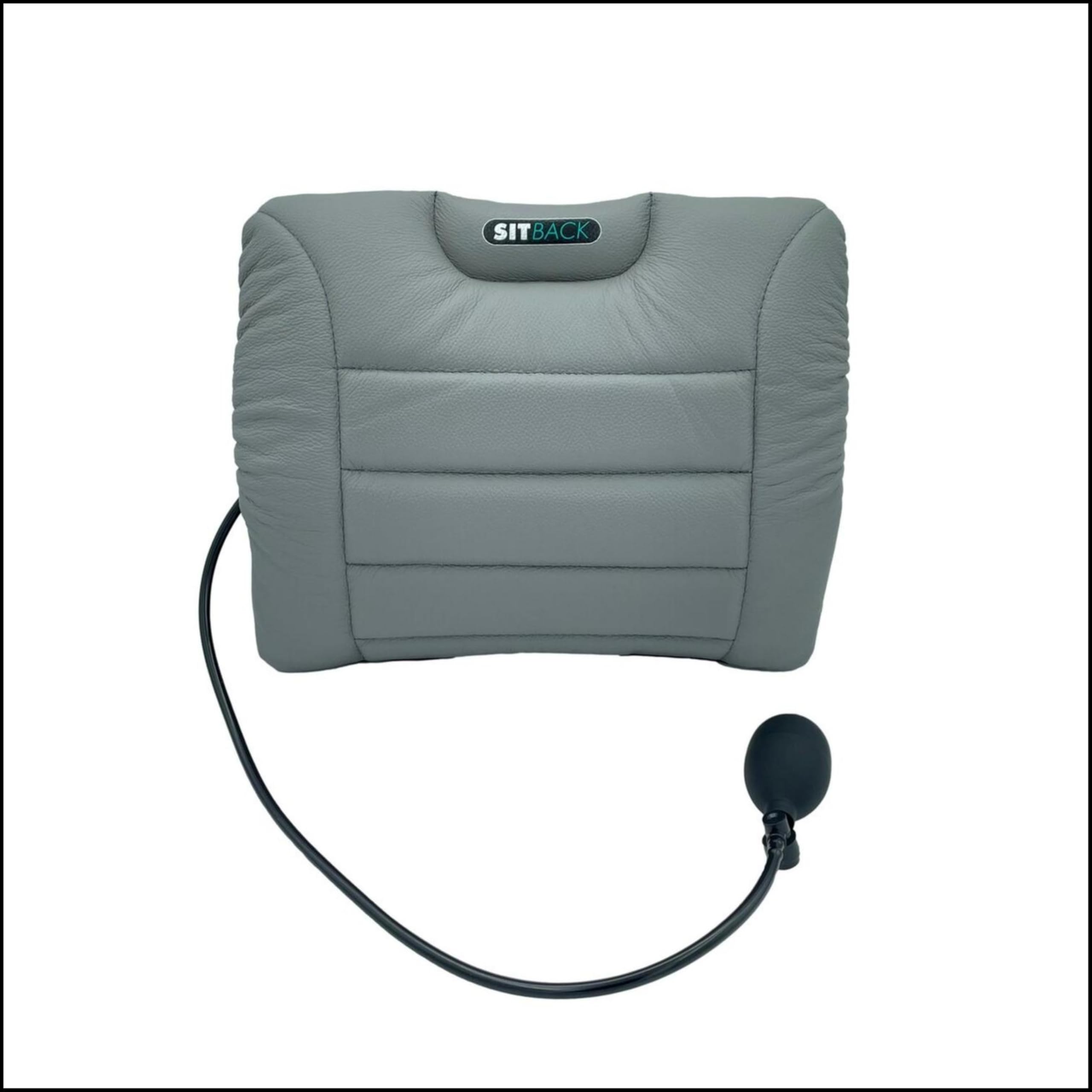 Sitback Air - Cojín universal de apoyo lumbar (cuero gris)