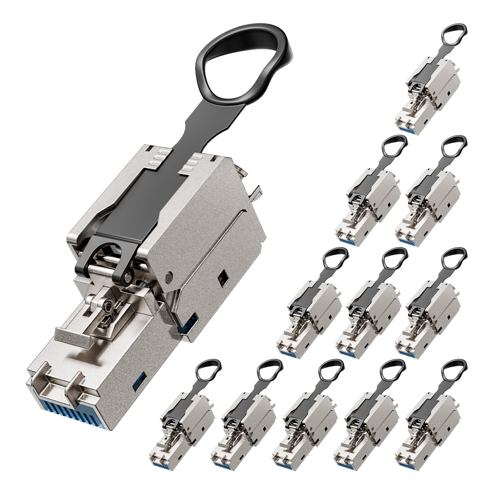 VCELINK Connecteur RJ45 sans Outil Cat7 Blindé, Plaqué Or, 12 Pièces