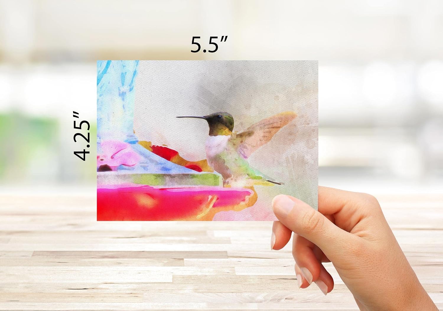 Small World Greetings - Hummingbird Note Cards - 12 Count - Blank Inside image 3
