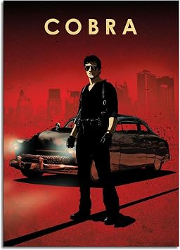 Cobra Movie Poster Canvas Prints Action Movies Classic Movies Poster Wall Art For Home Office Decorations Unframed 32"x24"