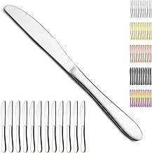 Berglander 12 Piece Table Knives, Food Grade Stainless Steel Butter Knives Dinner Knife for Home, Restaurant, Hotel, Dishwasher Safe